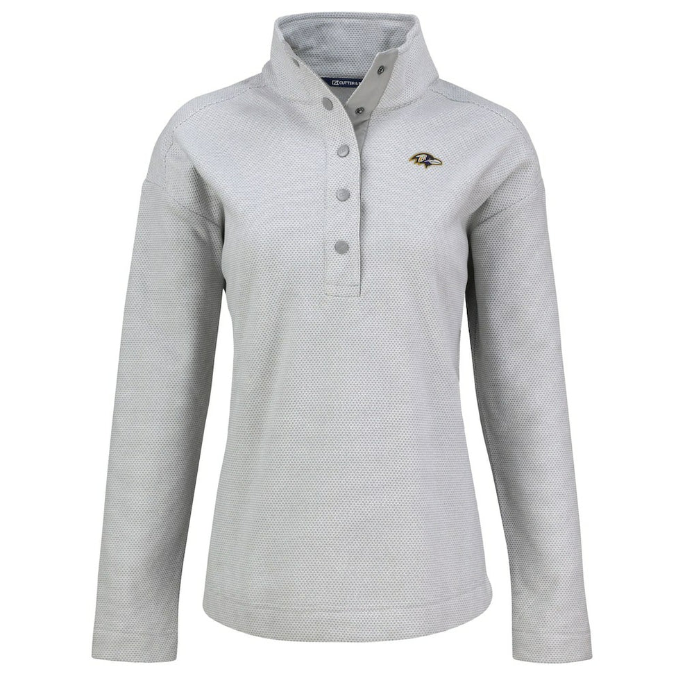 Baltimore Ravens Cutter & Buck Women's Hunts Point Eco Half-Snap Sweatshirt - Gray cheap