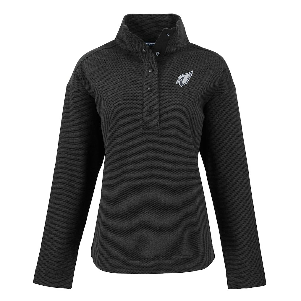 Arizona Cardinals Cutter & Buck Women's Hunts Point Eco Half-Snap Sweatshirt - Black online