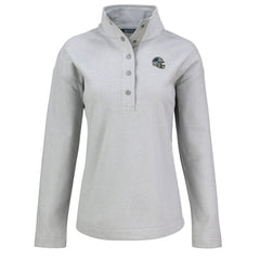 Carolina Panthers Cutter & Buck Women's Hunts Point Eco Half-Snap Sweatshirt - Gray on sale