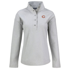 Chicago Bears Cutter & Buck Women's Hunts Point Eco Half-Snap Sweatshirt - Gray discount