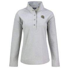 New Orleans Saints Cutter & Buck Women's Hunts Point Eco Half-Snap Sweatshirt - Gray sale