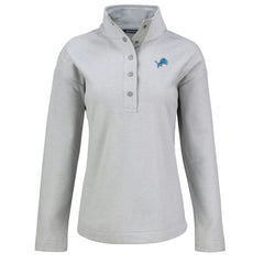 Detroit Lions Cutter & Buck Women's Hunts Point Eco Half-Snap Sweatshirt - Gray for sale