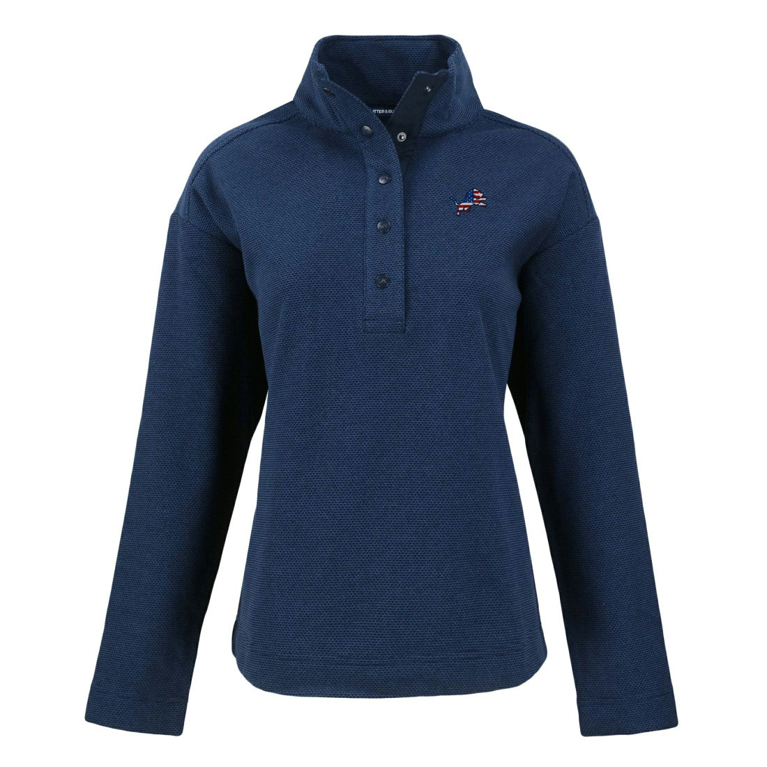 Detroit Lions Cutter & Buck Women's Hunts Point Eco Half-Snap Sweatshirt - Navy sale