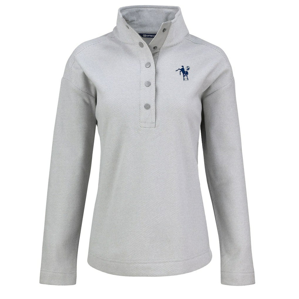Indianapolis Colts Cutter & Buck Women's Hunts Point Eco Half-Snap Sweatshirt - Gray cheap