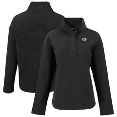 Green Bay Packers Cutter & Buck Women's Hunts Point Eco Half-Snap Sweatshirt - Black discount