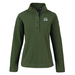 Cincinnati Bengals Cutter & Buck Women's Hunts Point Eco Half-Snap Sweatshirt - Green on sale