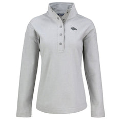 Denver Broncos Cutter & Buck Women's Hunts Point Eco Half-Snap Sweatshirt - Gray cheap