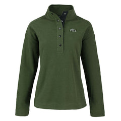 Denver Broncos Cutter & Buck Women's Hunts Point Eco Half-Snap Sweatshirt - Green sale