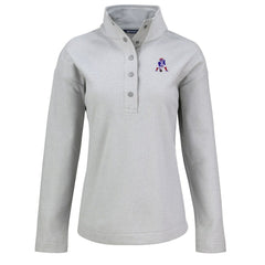 New England Patriots Cutter & Buck Women's Hunts Point Eco Half-Snap Sweatshirt - Gray sale