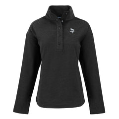 Minnesota Vikings Cutter & Buck Women's Hunts Point Eco Half-Snap Sweatshirt - Black sale