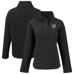 Las Vegas Raiders Cutter & Buck Women's Hunts Point Eco Half-Snap Sweatshirt - Black cheap