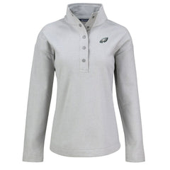 Philadelphia Eagles Cutter & Buck Women's Hunts Point Eco Half-Snap Sweatshirt - Gray on sale