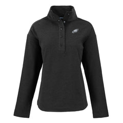 Philadelphia Eagles Cutter & Buck Women's Hunts Point Eco Half-Snap Sweatshirt - Black cheap