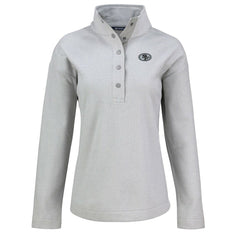 San Francisco 49ers Cutter & Buck Women's Hunts Point Eco Half-Snap Sweatshirt - Gray outlet