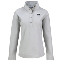 Washington Commanders Cutter & Buck Women's Hunts Point Eco Half-Snap Sweatshirt - Gray on sale