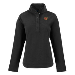 Washington Commanders Cutter & Buck Women's Hunts Point Eco Half-Snap Sweatshirt - Black outlet