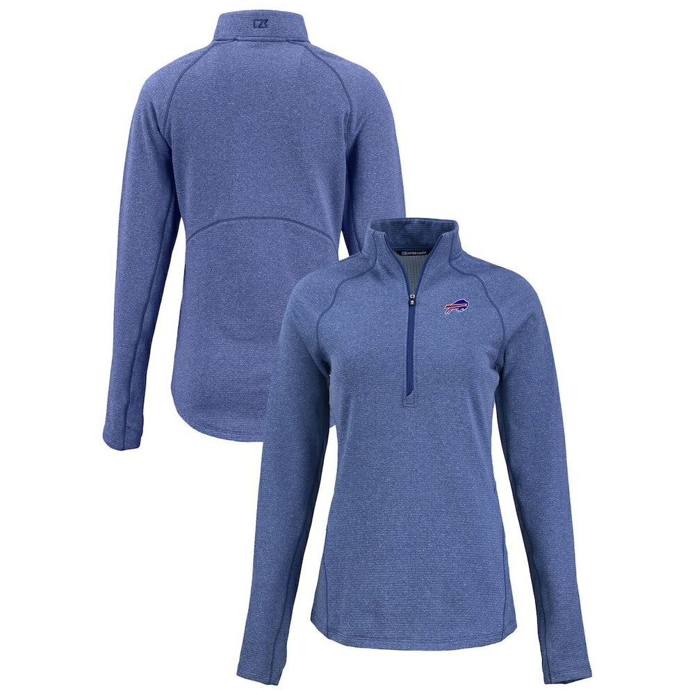 Buffalo Bills Cutter & Buck Women's Peshastin Eco Fleece Recycled Tri-Blend Raglan Half-Zip Jacket - Heather Royal cheap