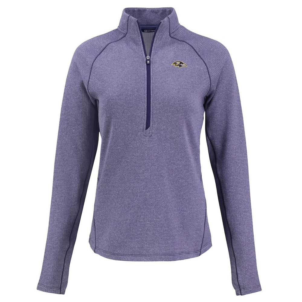Baltimore Ravens Cutter & Buck Women's Peshastin Eco Fleece Recycled Tri-Blend Raglan Half-Zip Jacket - Heather Purple cheap