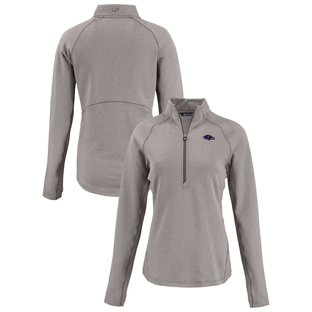 Baltimore Ravens Cutter & Buck Women's Americana Peshastin Eco Fleece Recycled Tri-Blend Raglan Half-Zip Jacket - Heather Gray discount