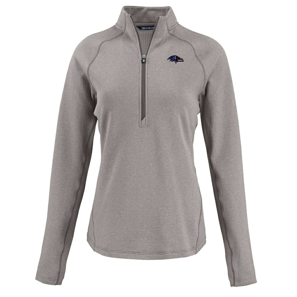 Baltimore Ravens Cutter & Buck Women's Americana Peshastin Eco Fleece Recycled Tri-Blend Raglan Half-Zip Jacket - Heather Gray discount