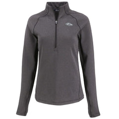 Baltimore Ravens Cutter & Buck Women's Peshastin Eco Fleece Recycled Tri-Blend Raglan Half-Zip Jacket - Heather Black on sale