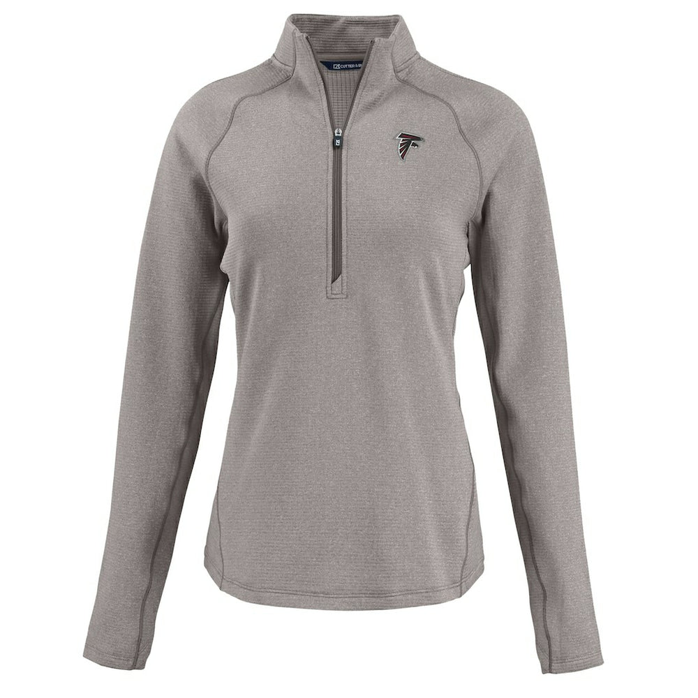 Atlanta Falcons Cutter & Buck Women's Peshastin Eco Fleece Recycled Tri-Blend Raglan Half-Zip Jacket - Heather Gray outlet