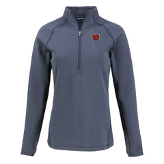 Chicago Bears Cutter & Buck Women's Peshastin Eco Fleece Recycled Tri-Blend Raglan Half-Zip Jacket - Heather Navy online