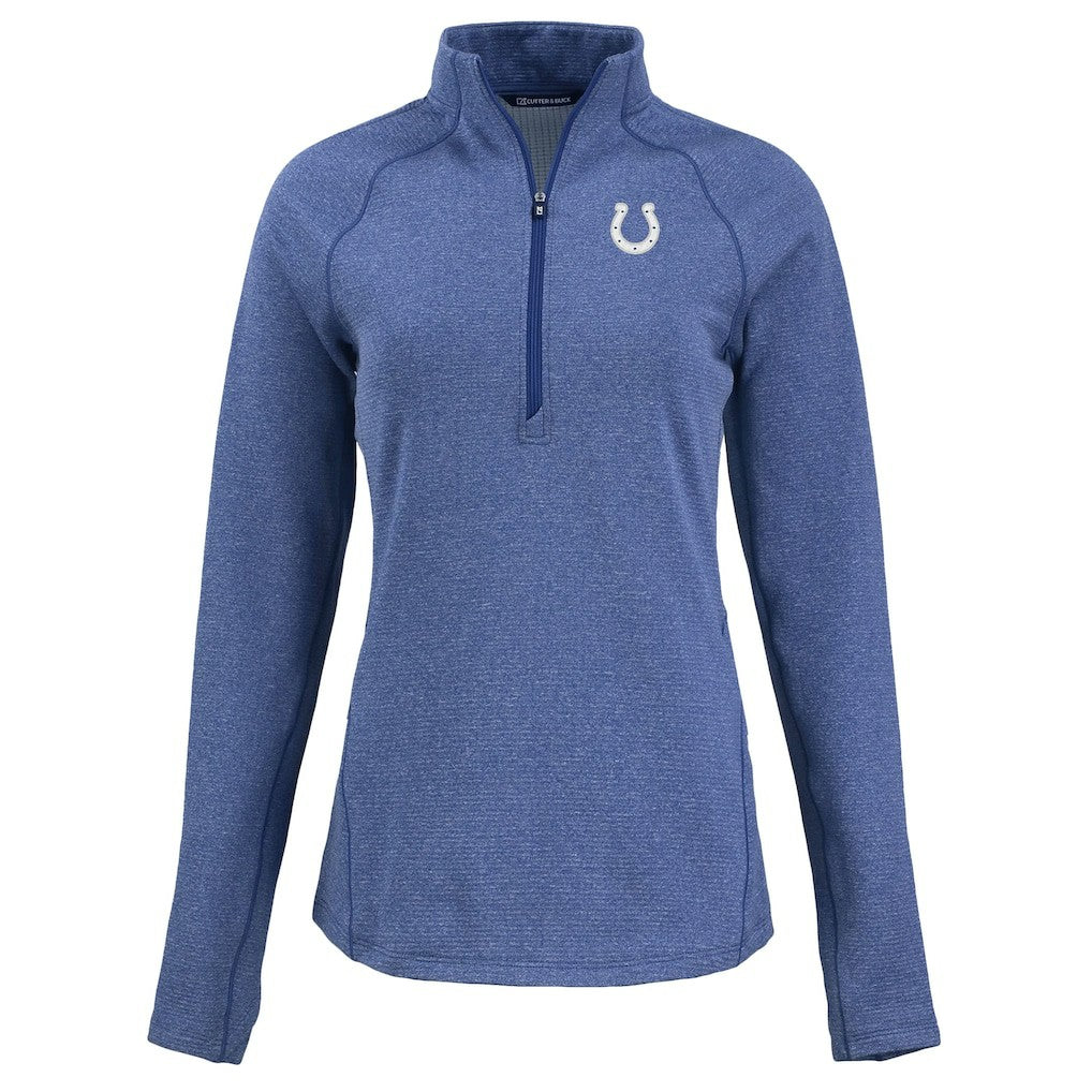 Indianapolis Colts Cutter & Buck Women's Peshastin Eco Fleece Recycled Tri-Blend Raglan Half-Zip Jacket - Heather Royal outlet
