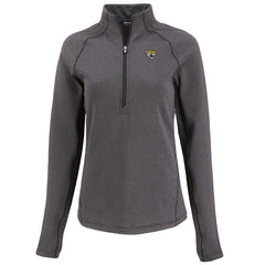 Jacksonville Jaguars Cutter & Buck Women's Peshastin Eco Fleece Recycled Tri-Blend Raglan Half-Zip Jacket - Heather Black cheap