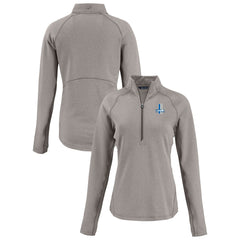 Detroit Lions Cutter & Buck Women's Peshastin Eco Fleece Recycled Tri-Blend Raglan Half-Zip Jacket - Heather Gray cheap