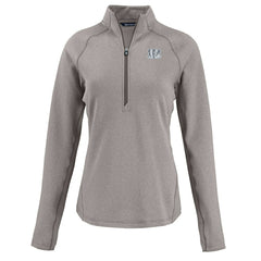 Cincinnati Bengals Cutter & Buck Women's Peshastin Eco Fleece Recycled Tri-Blend Raglan Half-Zip Jacket - Heather Gray sale