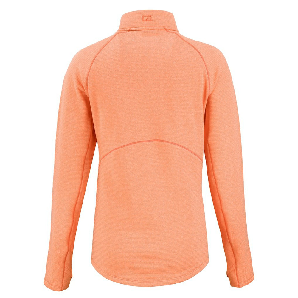 Denver Broncos Cutter & Buck Women's Peshastin Eco Fleece Recycled Tri-Blend Raglan Half-Zip Jacket - Heather Orange online