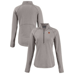 Cincinnati Bengals Cutter & Buck Women's Peshastin Eco Fleece Recycled Tri-Blend Raglan Half-Zip Jacket - Heather Gray cheap