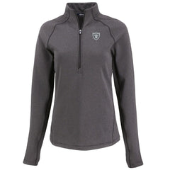 Las Vegas Raiders Cutter & Buck Women's Peshastin Eco Fleece Recycled Tri-Blend Raglan Half-Zip Jacket - Heather Black online