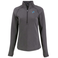 Detroit Lions Cutter & Buck Women's Peshastin Eco Fleece Recycled Tri-Blend Raglan Half-Zip Jacket - Heather Black cheap