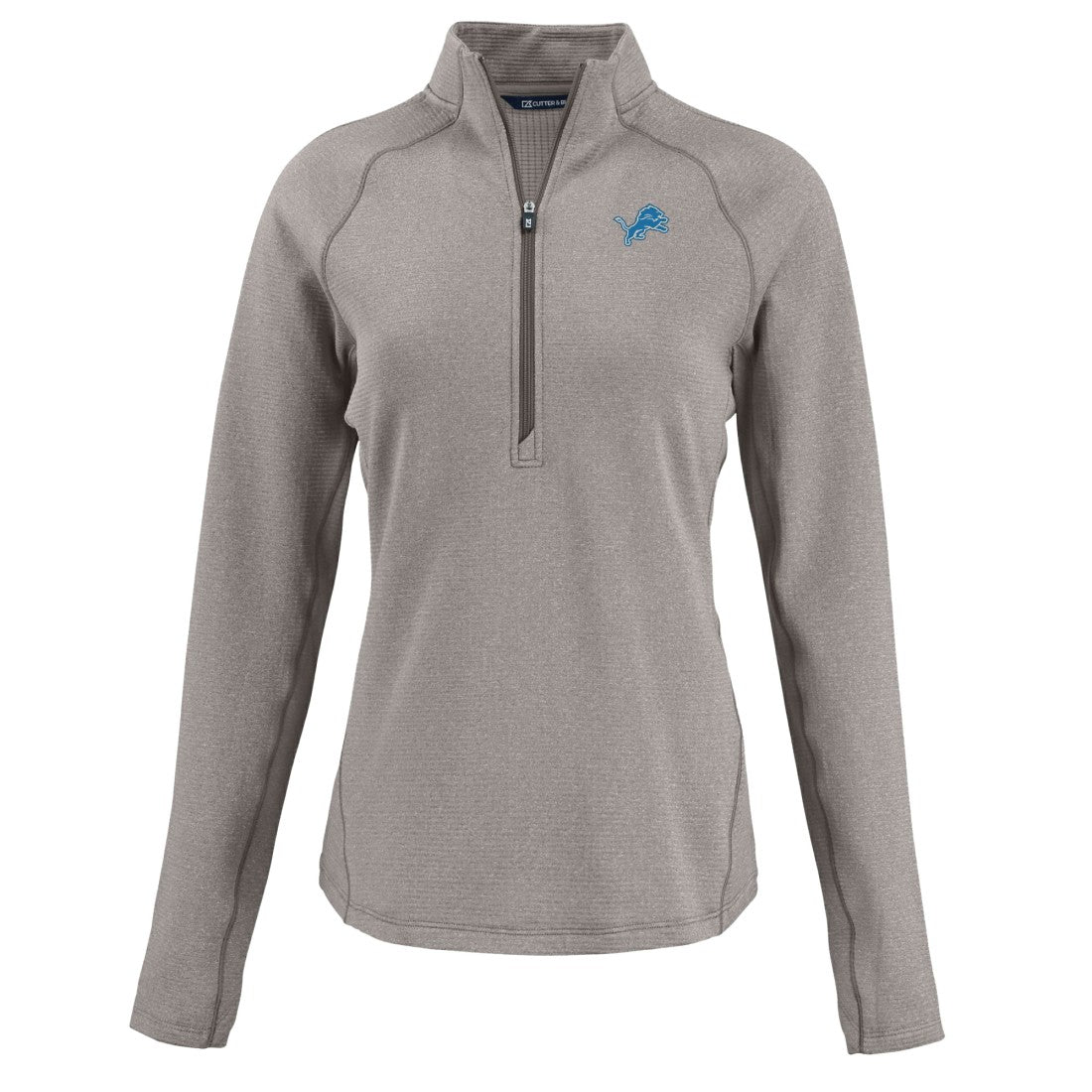Detroit Lions Cutter & Buck Women's Peshastin Eco Fleece Recycled Tri-Blend Raglan Half-Zip Jacket - Heather Gray discount
