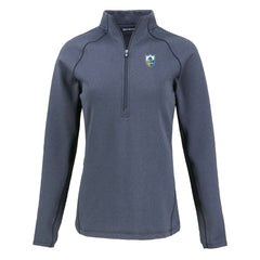 Los Angeles Chargers Cutter & Buck Women's Peshastin Eco Fleece Recycled Tri-Blend Raglan Half-Zip Jacket - Heather Navy outlet