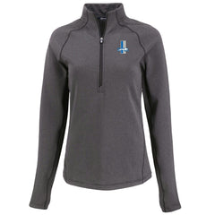 Detroit Lions Cutter & Buck Women's Peshastin Eco Fleece Recycled Tri-Blend Raglan Half-Zip Jacket - Heather Black cheap