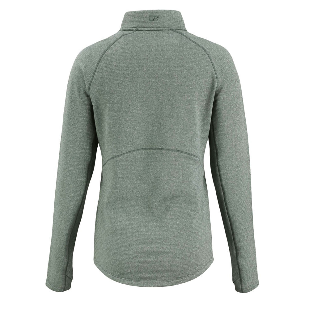 Green Bay Packers Cutter & Buck Women's Peshastin Eco Fleece Recycled Tri-Blend Raglan Half-Zip Jacket - Heather Green on sale