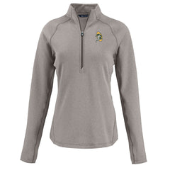 Green Bay Packers Cutter & Buck Women's Peshastin Eco Fleece Recycled Tri-Blend Raglan Half-Zip Jacket - Heather Gray cheap