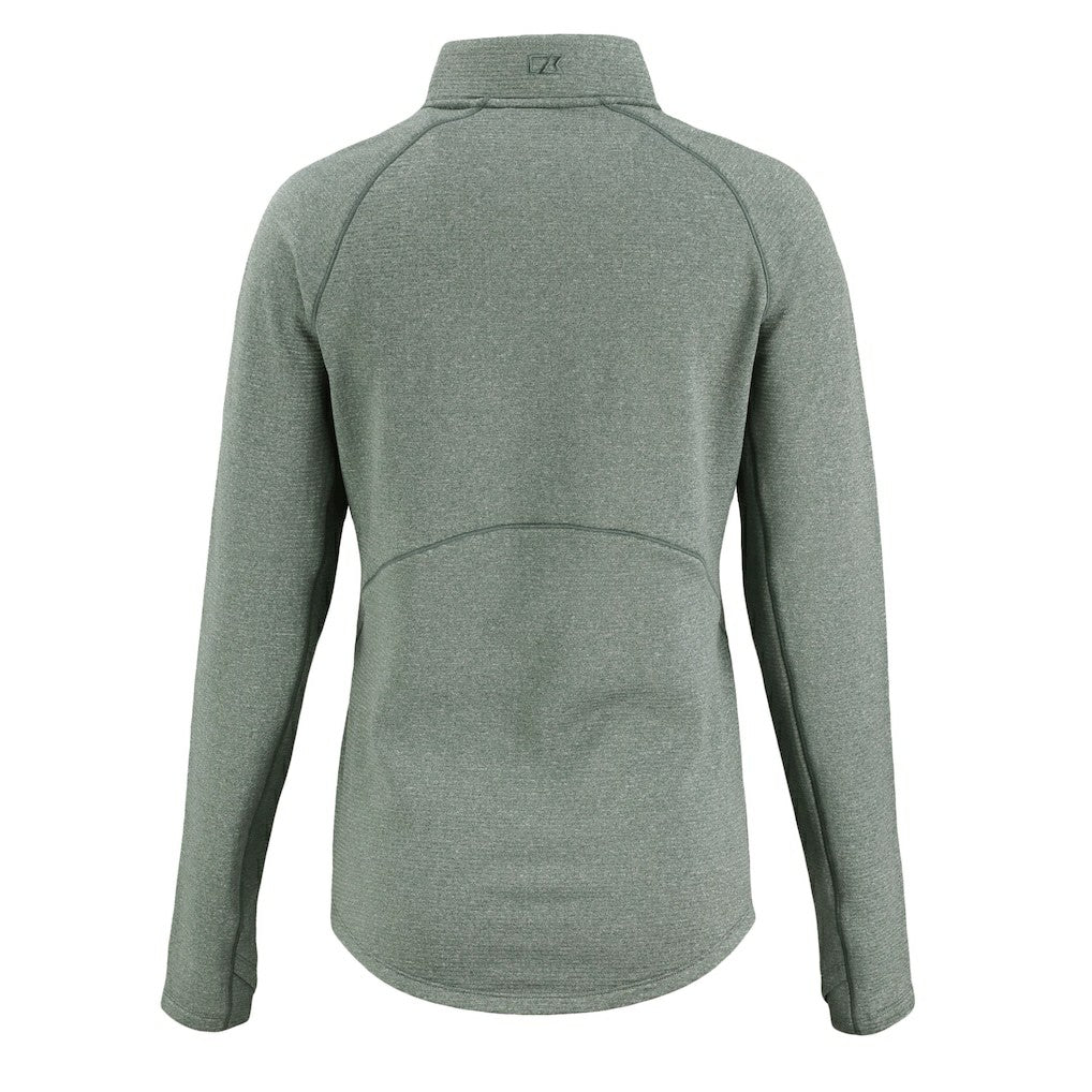 Green Bay Packers Cutter & Buck Women's Peshastin Eco Fleece Recycled Tri-Blend Raglan Half-Zip Jacket - Heather Green for sale