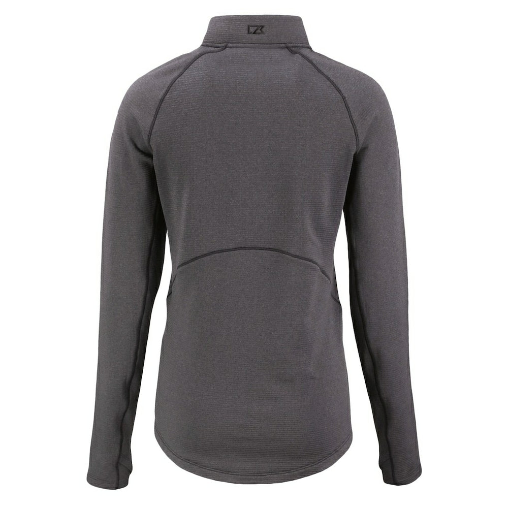Minnesota Vikings Cutter & Buck Women's Peshastin Eco Fleece Recycled Tri-Blend Raglan Half-Zip Jacket - Heather Black online