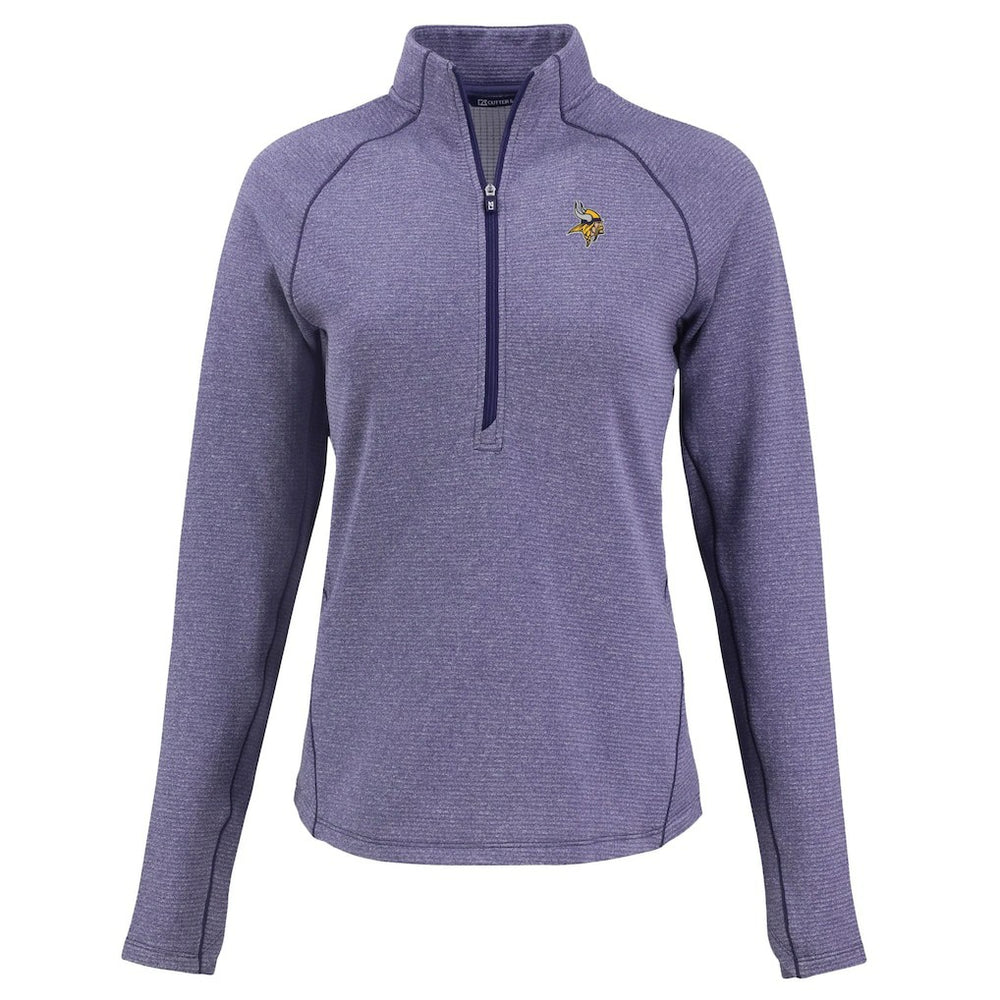 Minnesota Vikings Cutter & Buck Women's Peshastin Eco Fleece Recycled Tri-Blend Raglan Half-Zip Jacket - Heather Purple online