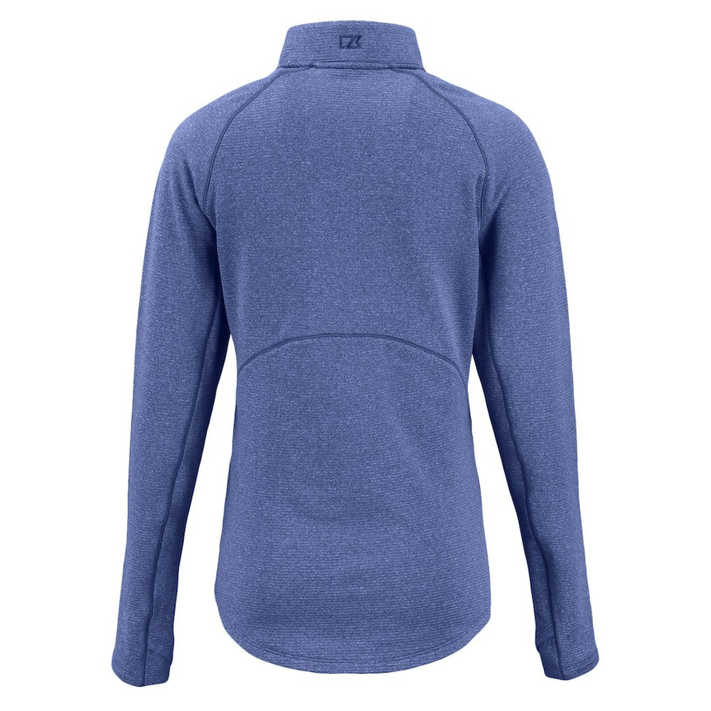 New England Patriots Cutter & Buck Women's Peshastin Eco Fleece Recycled Tri-Blend Raglan Half-Zip Jacket - Heather Royal outlet