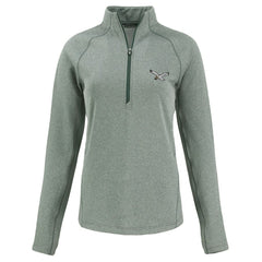 Philadelphia Eagles Cutter & Buck Women's Peshastin Eco Fleece Recycled Tri-Blend Raglan Half-Zip Jacket - Heather Kelly Green sale