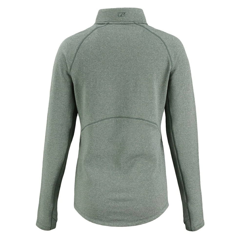 Philadelphia Eagles Cutter & Buck Women's Peshastin Eco Fleece Recycled Tri-Blend Raglan Half-Zip Jacket - Heather Kelly Green sale