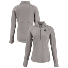 Pittsburgh Steelers Cutter & Buck Women's Peshastin Eco Fleece Recycled Tri-Blend Raglan Half-Zip Jacket - Heather Gray for sale