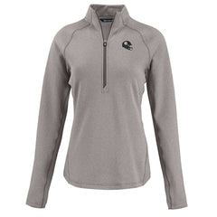 Pittsburgh Steelers Cutter & Buck Women's Peshastin Eco Fleece Recycled Tri-Blend Raglan Half-Zip Jacket - Heather Gray for sale