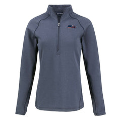 Seattle Seahawks Cutter & Buck Women's Americana Peshastin Eco Fleece Recycled Tri-Blend Raglan Half-Zip Jacket - Heather Navy sale