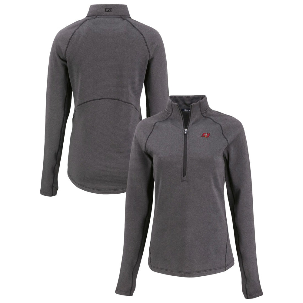 Tampa Bay Buccaneers Cutter & Buck Women's Peshastin Eco Fleece Recycled Tri-Blend Raglan Half-Zip Jacket - Heather Black sale